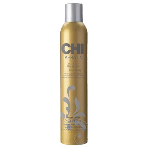 CHI Keratin Flex Finish Hair Spray, Lightweight Spray For Long-Lasting, Smooth Styling, Eliminates Frizz &amp; Flyaways &amp; Seals Out Humidity, 10 Oz