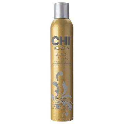 CHI Keratin Flex Finish Hair Spray, Lightweight Spray For Long-Lasting, Smooth Styling, Eliminates Frizz &amp; Flyaways &amp; Seals Out Humidity, 10 Oz