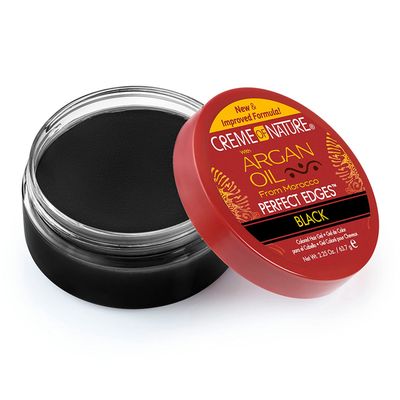Creme of Nature with Argan Oil From Morocco Perfect Edges Hair Gel, 24 Hour Hold with Moisture and Exotic Shine, Black, 2.25 Oz (Pack of 1)