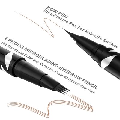 Eyebrow Pen,2-IN-1 Dual-ended Waterproof Eyebrow Pencil,with 4 Tip Microblading Eyebrow Pen and Ultra-Precise Brow Pencil,Dual-ended Eyebrow Brush,Eyebrows Makeup for Natural Looking-Soft Brown