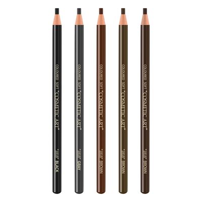 Apooliy Waterproof 5Pcs Eyebrow Pencil Set Pull Cord Peel-off Brow Pen Long Lasting Smudge Proof Eye Makeup Eyeliner Dark Brown
