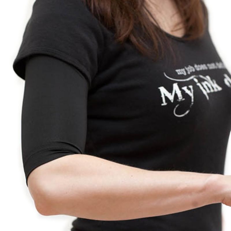 Tatjacket Tattoo Cover Up Concealer Sleeve(2-Pack), Upper Arm or Calf coverage, UPF 50 Protection, Slip Free, for Men &amp; Women, Unisex (BLACK - MEDIUM)