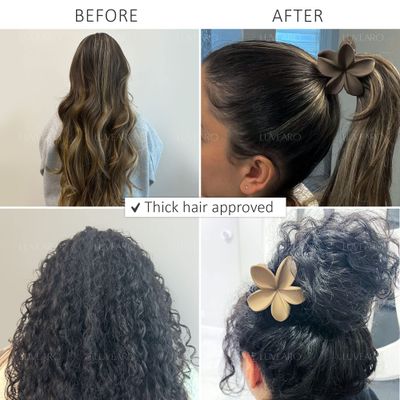 Luvearo 4pc Nonslip Matte Flower Hair Clips for Women ThickThin Hair Accessories for Women Neutral Flower Cute Claw Clips Variety Pack Plumeria Hair Clip