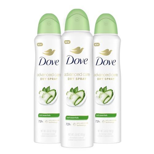 Dove Advanced Care Antiperspirant Deodorant Dry Spray Cool Essentials 3 Count Antiperspirant deodorant for helping your skin barrier repair after shaving With Pro Ceramide Technology 3.8 oz