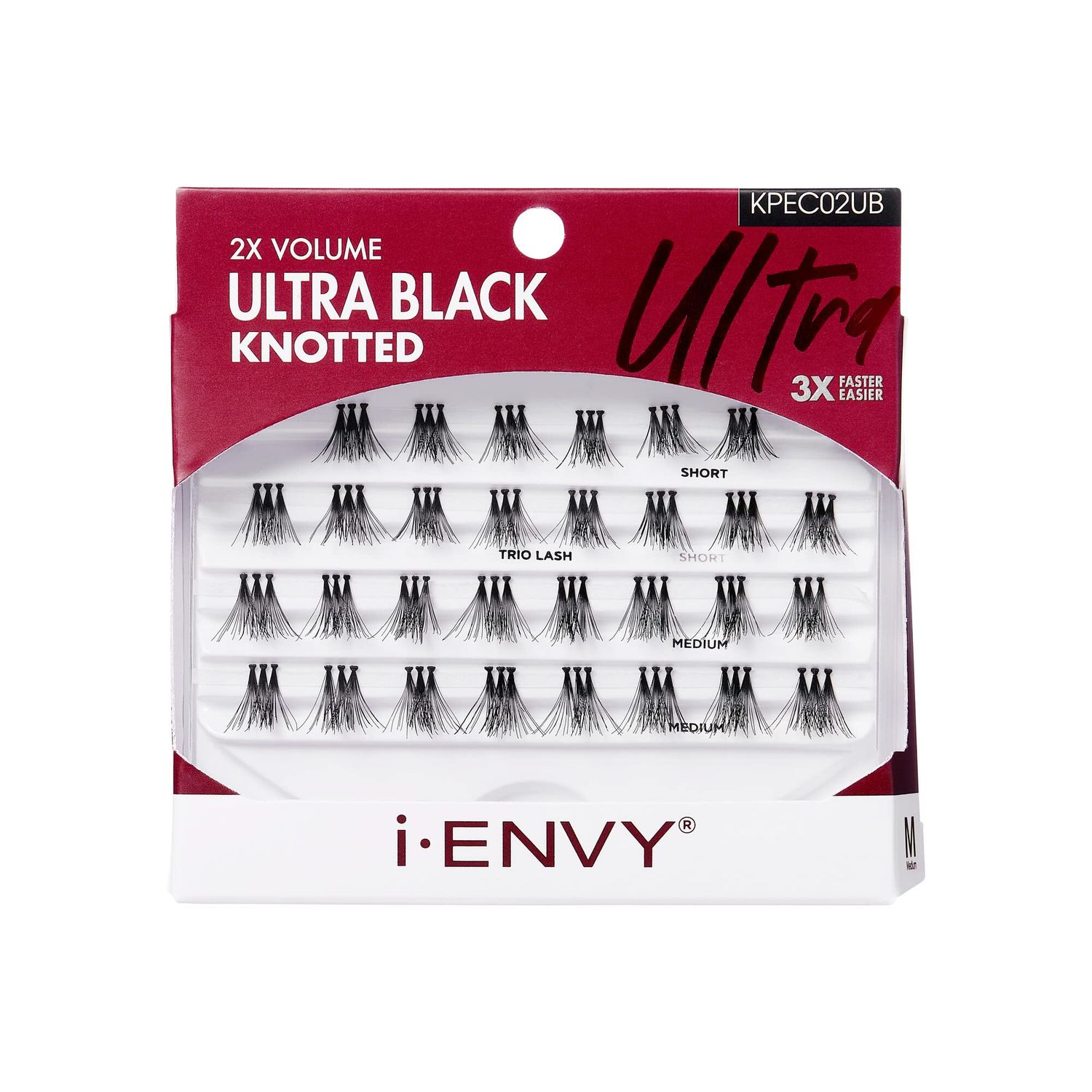 i-ENVY Trio Ultra Black Medium Lashes, 3X Faster &amp; Easier, Double the Volume (Ultra Black - Medium)