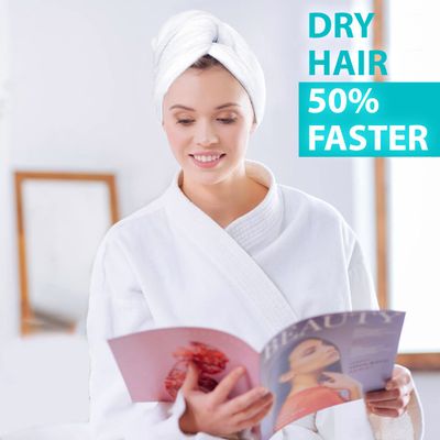 Bondi SPA Microfiber Hair Towel - Dries Hair 50% Faster - Anti-Frizz Hair Towel - Super Absorbent &amp; Soft - XL (Rectangle)