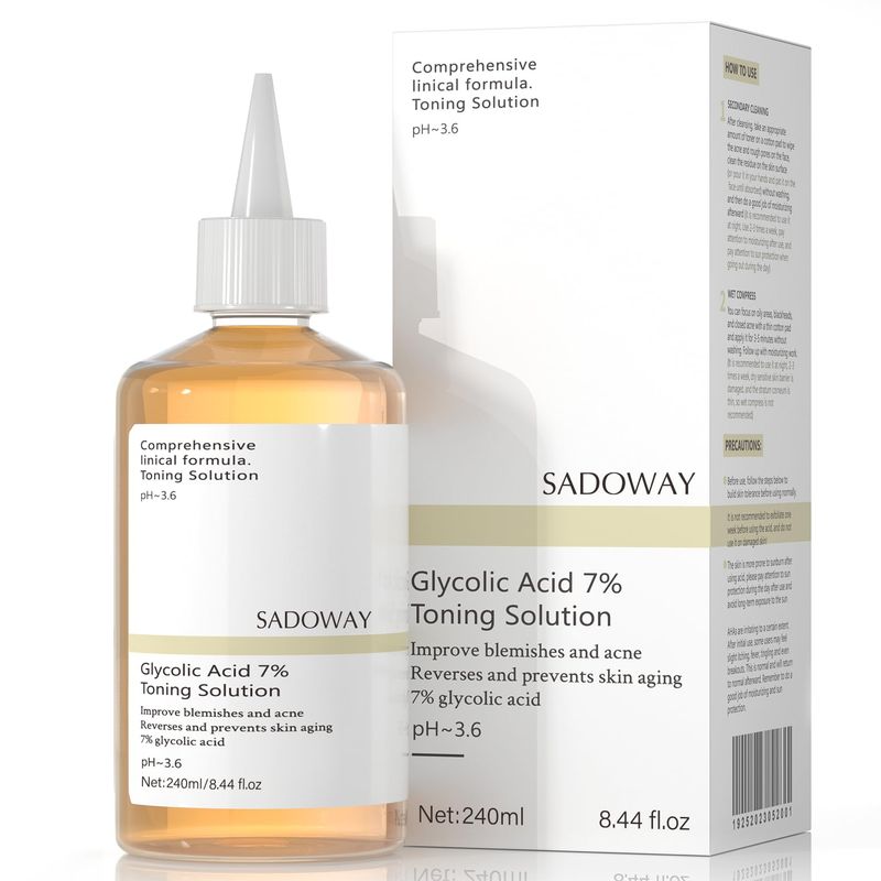 Glycolic Acid Toner 240ml Glycolic Acid 7% Exfoliating Toner Glycolic Acid Toning Solution Which Soothes and Hydrates Skin