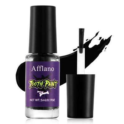 Black Tooth Paint, Temporary Black Teeth Paint | Quick Dry, Realistic &amp; Safe, Perfect for Black Out Tooth, Rotten Decayed, Missing Teeth SFX Makeup for Halloween ZombieDemon CostumeCosplay &amp; Theater