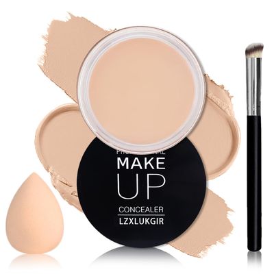 LZXLUKGIR Under Eye Concealer for Dark Circles Color Corrector Concealer Full Coverage,Under Eye Brightener Pro Concealer for Mature Skin,Tattoo Cover up Makeup Concealer Makeup02 Light Cream