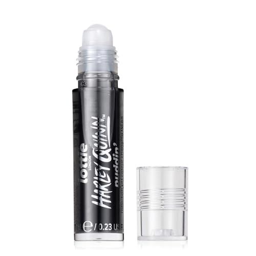 Lottie London x Harley Quinn Puddin pH Color Changing Lip Oil in Black, Nourishing lip oil to adapt to the natural pH in your lips for a unique flush of color