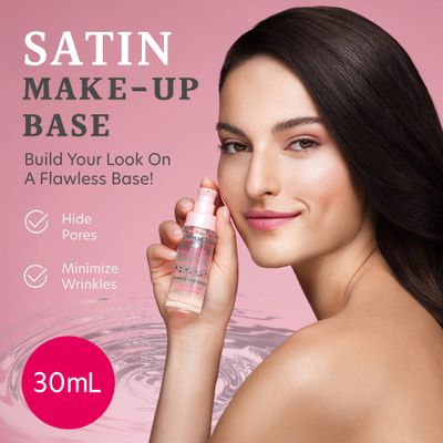 Dermacol - Satin Makeup Base, Matte Face Primer for Wrinkles and Pores, Transparent Makeup Primer for Oily Skin &amp; Dry and Combination Skin, Easy to Blend Pore Filling Primer, No Preservatives, 30 mL