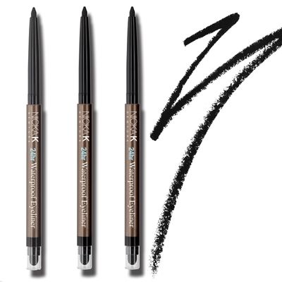 The Make-Up Artist Project 3 pack bundle of NYA40 Black Waterproof Eyeliner, Long-Lasting Black Color Intensity, Mechanical Liner with Sharpener &amp; Smudger