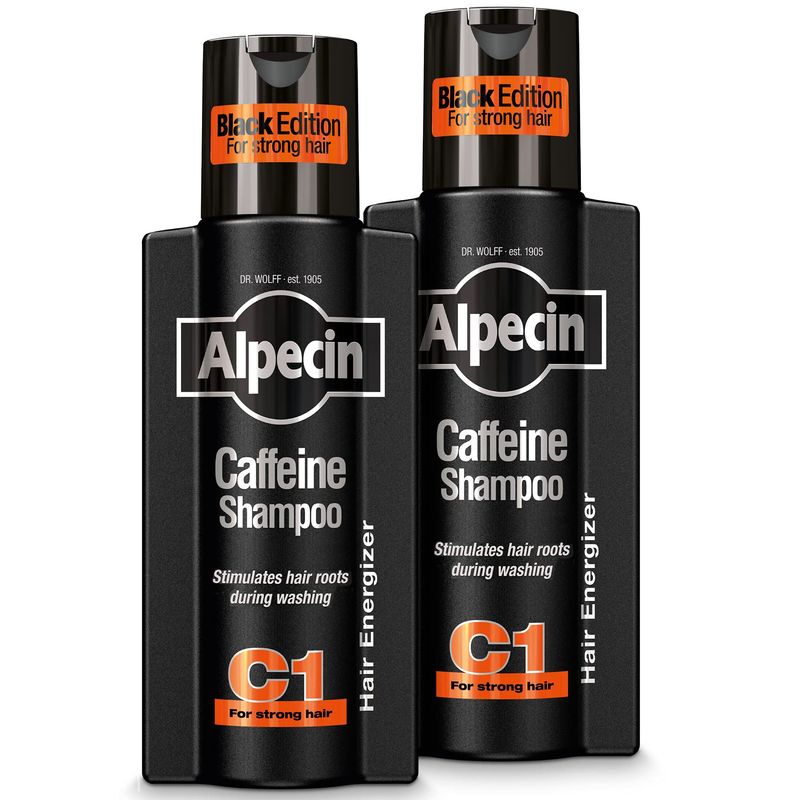 Alpecin C1 Caffeine Shampoo Black Edition, 2 x 250 ml - For natural hair growth