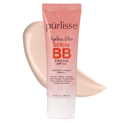 prlisse Ageless Glow Serum BB Cream SPF 40  Clean &amp; Cruelty-Free, Full &amp; Flawless Coverage, Hydrates with Collagen | Fair 1.4oz