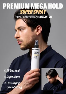 DASHU Premium Mega Hold Super Spray 8.45fl oz - Extra Strong Hold, Dryness Prevention, All-Natural Ingredients