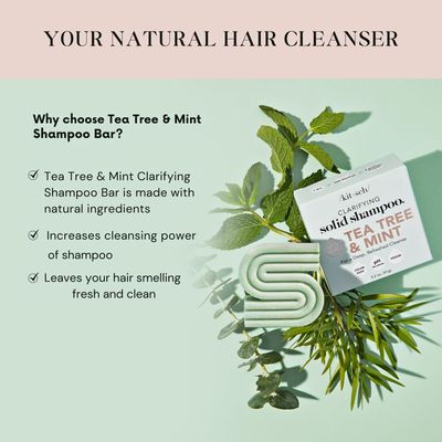 Kitsch Tea Tree &amp; Mint Anti-Dandruff Shampoo Bar - Vegan, Natural, Paraben &amp; Sulfate Free | For Itchy Scalp &amp; All Hair Types | Made in US, 3.2oz