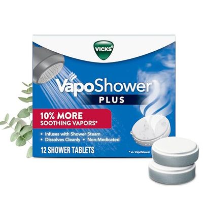 Vicks, VapoShower Plus, Shower Steamers, Eucalyptus &amp; Menthol Scent, Aromatherapy Vapor Shower Tablets, 12 count, Christmas Gifts, Stocking Stuffers