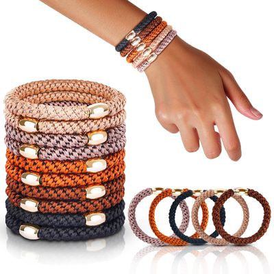 FORENEE Hair Ties No Damage - 10PCS Ponytail Holders - Elastic Hair Ties for Thick Hair - Braided Hair Bands for Women Girls&#39;s Hair - Neutral