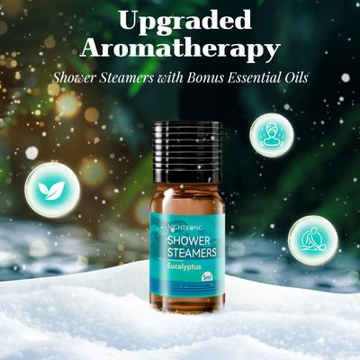 Shower Steamers Aromatherapy - 8 Packs Eucalyptus &amp; Mint Shower Bombs with 5ml Bonus Bottle of Eucalyptus Essential Oils, Valentines Day Gifts for Him &amp; Her, Relaxation Birthday Gifts for Women