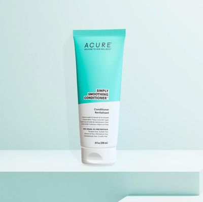 Acure Simply Smoothing Conditioner - &amp; Marula Oil | 100% Vegan | Performance Driven Hair Care | Smooths &amp; Reduces Frizz | WhiteBlue, Coconut Water, 8 Fl.Oz