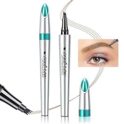 Eyebrow Pencil with 4 Tip Microblade, Smudge-proof Natural Eyebrow Hair, Eyebrow Pen Micro Brow Pencil Lift Snatch Eyebrow Eye Makeup (Light Brown)
