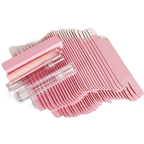 COSIDEA 50 PCS Empty Pink Lip Gloss Boxes W21 xW21 xH121mm Cosmetic PerfumeMascara Box Packaging, small Kraft Paper Box Luxury Holder Wrapping