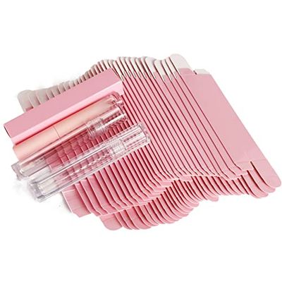 COSIDEA 50 PCS Empty Pink Lip Gloss Boxes W21 xW21 xH121mm Cosmetic PerfumeMascara Box Packaging, small Kraft Paper Box Luxury Holder Wrapping