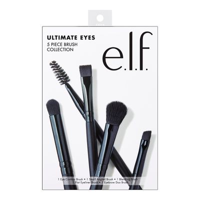 e.l.f. Ultimate Eyes 5 Piece Brush Collection, Makeup Brushes For Eyeliner, Eyeshadow, Brows &amp; more, Vegan &amp; Cruelty-Free