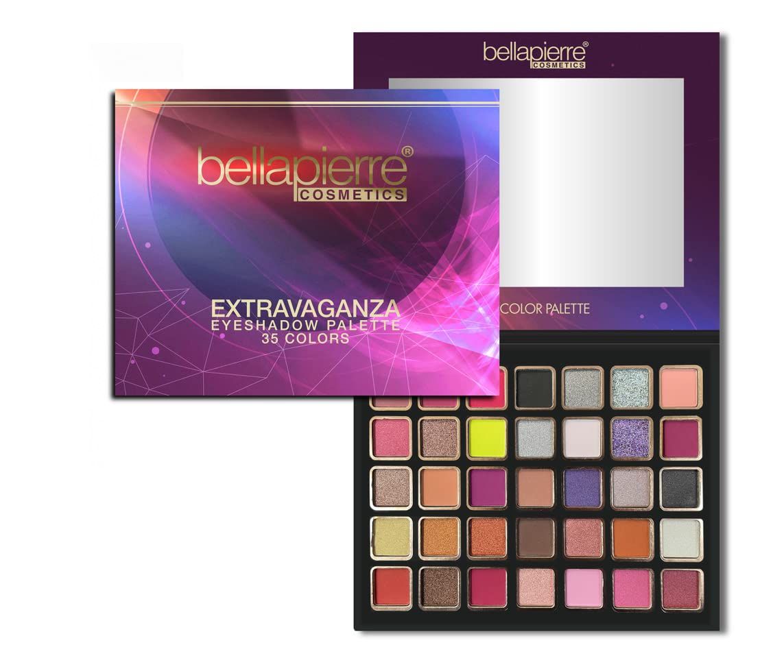 bellapierre Extravaganza Eyeshadow Palette | 35 Shades in Matte, Satin, Shimmer, &amp; Foil Finishes | Non-Toxic &amp; Paraben Free | Vegan &amp; Cruelty Free