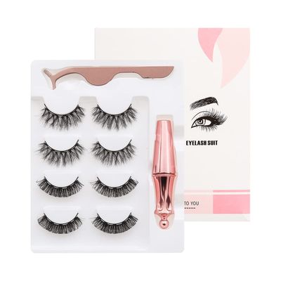 Magnetic Eyelashes Extensions 4Pairs 2Styles Extension Eyelashes Kit,Eyelashes Magnetic Eyelashes With Eyeliner and Tweezer, Natural Look Reusable Magnetic Eyelashes Extensions