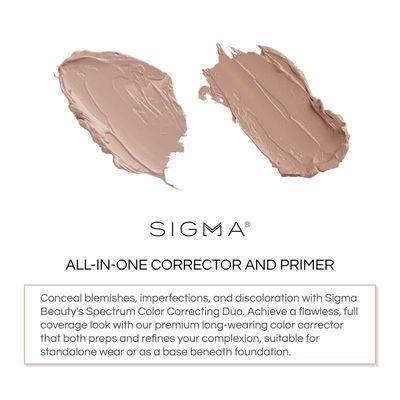 Sigma Beauty Spectrum Color-Correcting Duo - Color Correcting Cream for Concealing and Priming Skin, 2in1 Makeup Set with Buildable, Customizable Shades for all Skin Types (Light to Medium)