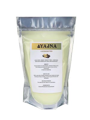 Yajna Organic Raw Cocoa Butter 100% Pure,Natural &amp; Unrefined| Skin Moisturizer For Face, Body &amp; Hair| 4 OZ115 GM IvoryWhite Grade A | DIY Creams, Balms, Lotions, Soaps| Softens Dry &amp; Tough Skin