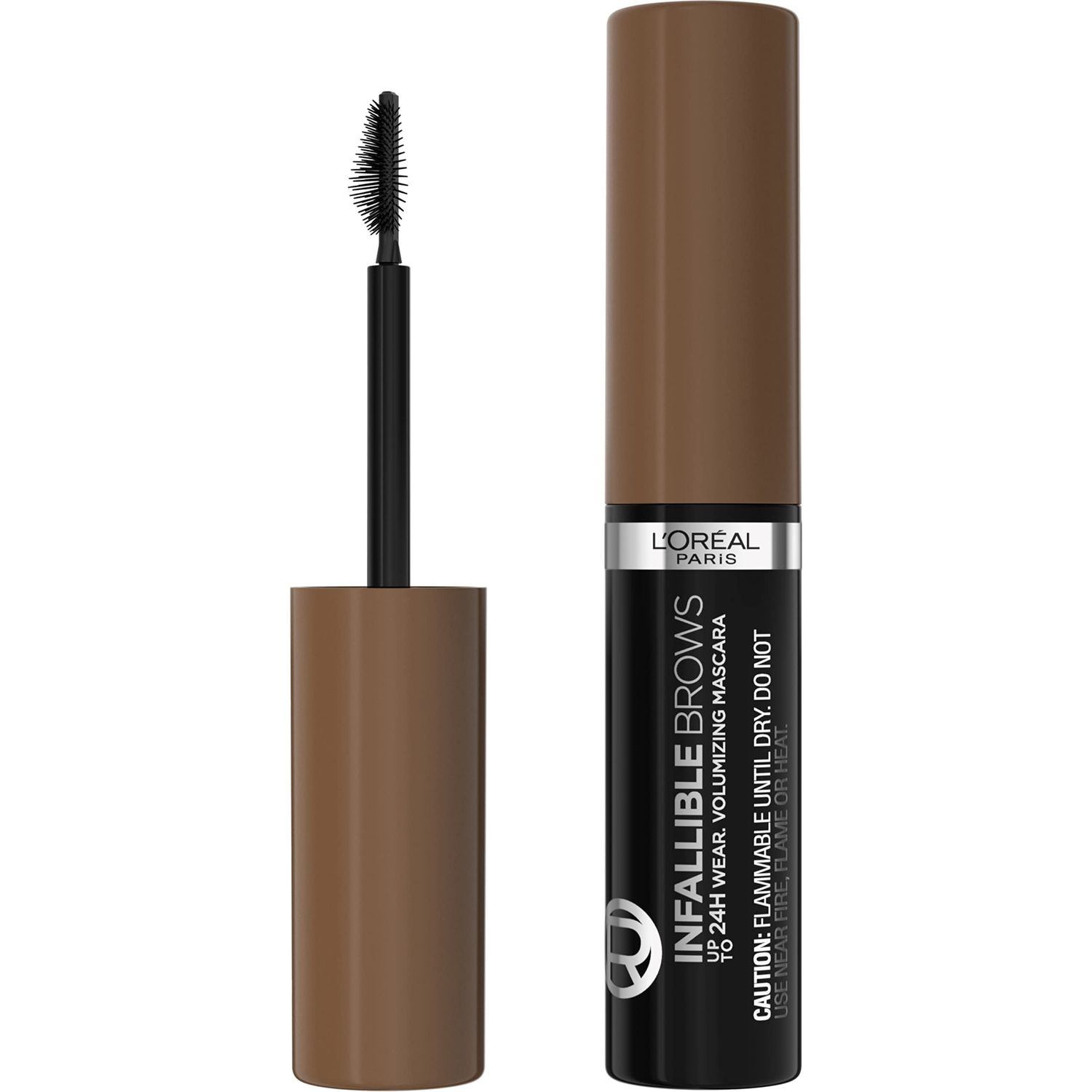 L&#39;Oreal Paris Infallible Volumizing 24H Wear Brow Mascara, Long Lasting Eyebrow Makeup for 2X Fuller Eyebrows, 6.0 Light Brunette, 0.13 Fl Oz