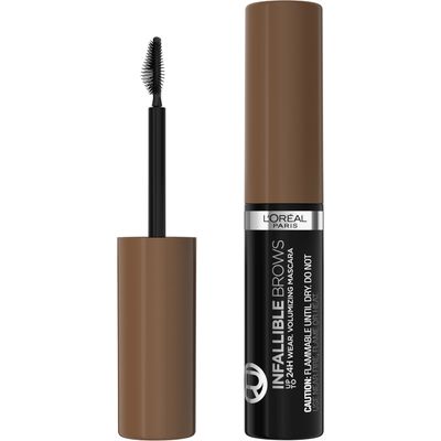 L&#39;Oreal Paris Infallible Volumizing 24H Wear Brow Mascara, Long Lasting Eyebrow Makeup for 2X Fuller Eyebrows, 6.0 Light Brunette, 0.13 Fl Oz