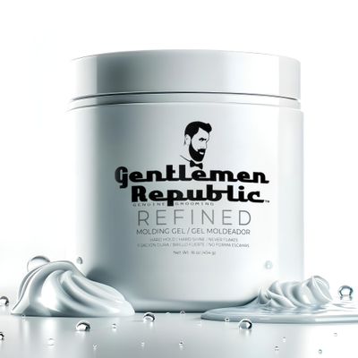 Gentlemen Republic 16oz Refined Hair Gel for Men - Premium Men&#39;s Hair Styling Product, 24 Hour High Hold &amp; Shine. No Beeswax, Alcohol, or Parabens, Humidity Resistant