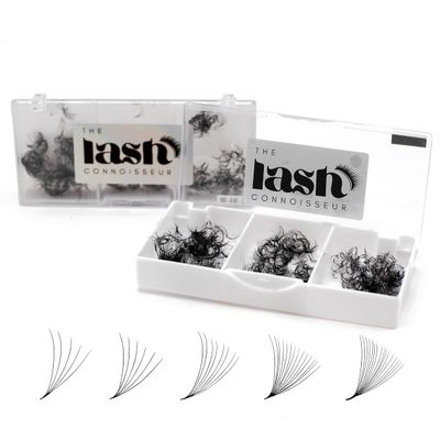 6D - D Curl 750 Fans Mixed Promade Fans Lash Extensions | TLC Lash Supplies 4D to 16D Premade Fans 7 mm to 16 mm Mixed Length Thin Base Premade Fans Eyelash Extensions (6D - D Curl, 7-8-9 mm)