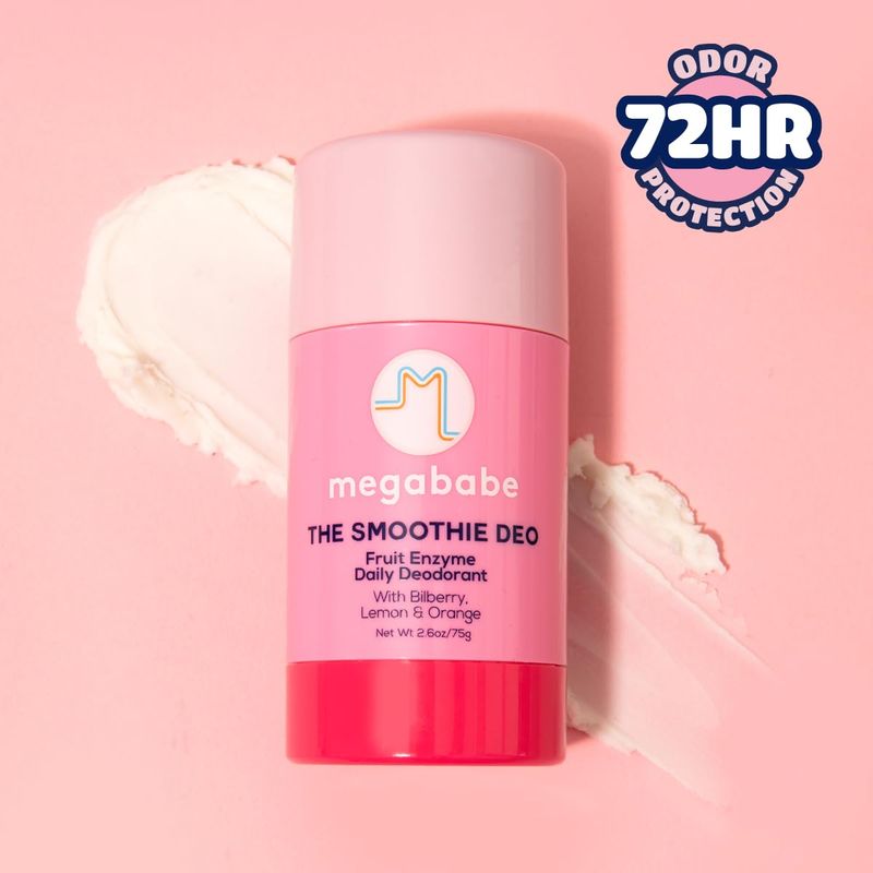 Megababe Daily Deodorant - The Smoothie Deo with Coconut &amp; Fruit Enzymes | 72 hour Odor Protection | Aluminum-Free, All Natural | Free from Parabens, Sulfates &amp; Phthalates | 2.6 oz