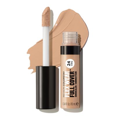 Revlon ColorStay Flex Wear, Full Cover Non-Creasing Concealer, Infused with Hyaluronic Acid &amp; Vitamin E, Flexible Longwear, 040 Medium, 0.34 Fl Oz