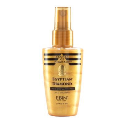 SECRET OF PHARAOH Egyptian Diamond Glitter Mist - Gold 2.37fl.oz | Hair, Face &amp; Body Spray | Long-Lasting Quick-Dry Shimmer for Festivals, Raves, Clothes &amp; Travel Essentials