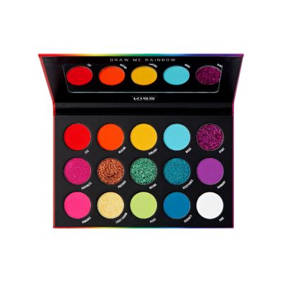KISS NEW YORK Professional Shadow Palette, 15 Color Highly Pigmented for All Finish Type, Long Lasting & Lightweight, Natural Colors Blendable for Eyeshadow Makeup with Mirror (Draw Me A Rainbow)