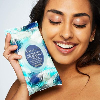 Pacifica Deodorant Wipes - Coconut Milk Underarm &amp; Full Body Deodorant Wipes - Removes Sweat &amp; Oil - Aluminum-Free - Natural Feminine Odor Control Clean Vegan &amp; Cruelty-Free Dermatologist Tested