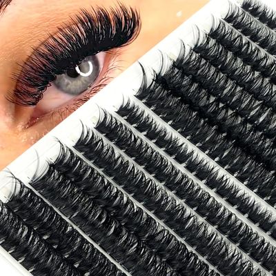 HBZGTLAD 30D40D50D60D80D Mink Eyelashes 280 Bundles Natural Eyelash extension 3D Russia Volume Individual Eyelash Cluster Makeup Tools Lashes (60D 80D-D Curl-0.07MM-MIX)