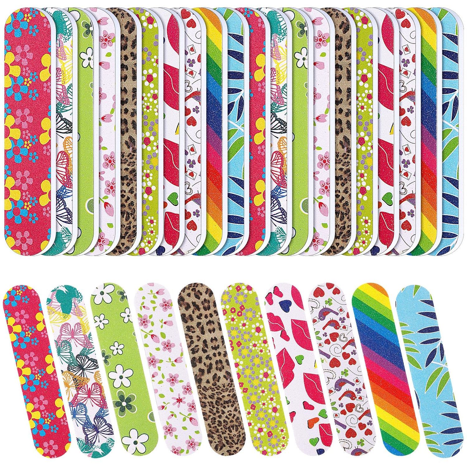 Sumind 100 Pack Nail Files Double Sided Emery Boards Manicure Tools (2.36 x 0.59 x 0.16 Inch)