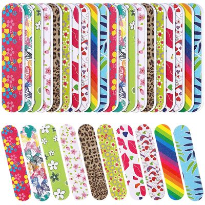 Sumind 100 Pack Nail Files Double Sided Emery Boards Manicure Tools (2.36 x 0.59 x 0.16 Inch)