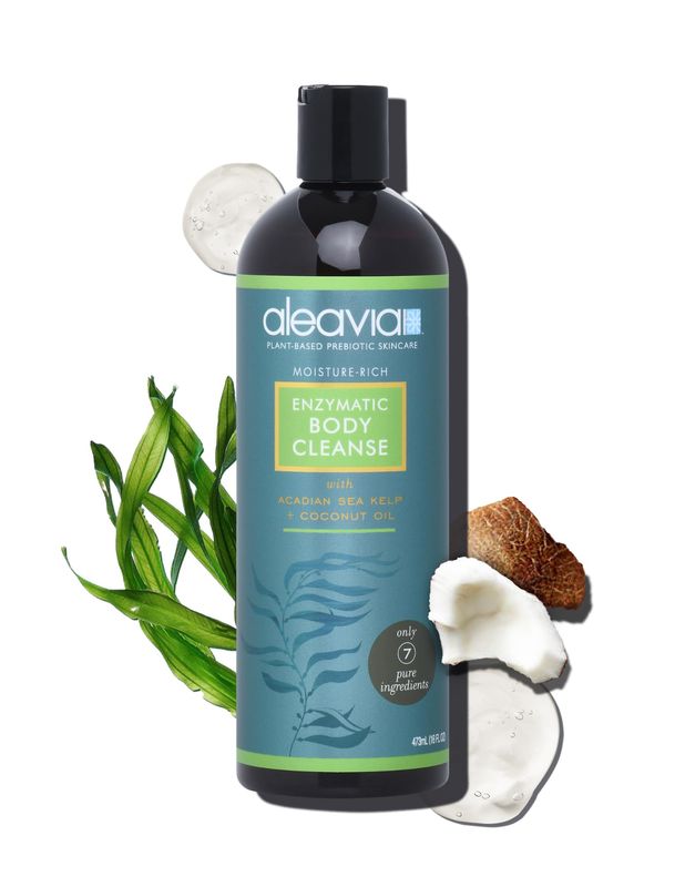 Aleavia Body Cleanse - Organic &amp; All-Natural Prebiotic Body Wash - Fragrance-free and Sulfate-Free Enzymatic Body Cleanser - 16 Oz.
