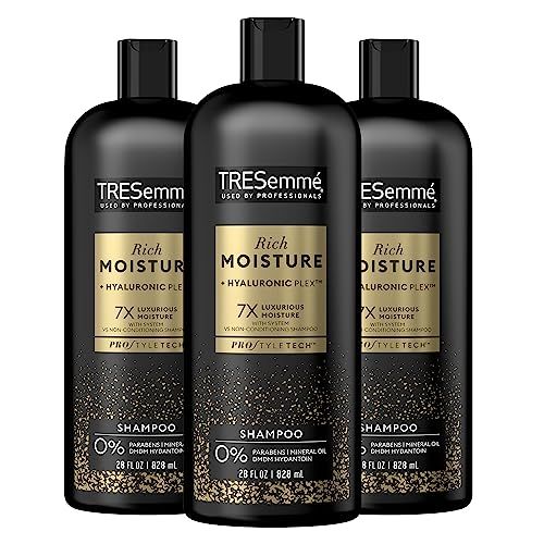 TRESemm Rich Moisture Hydrating Shampoo 3 Count for Dry Hair Formulated With Pro Style Technology 28 Fl Oz