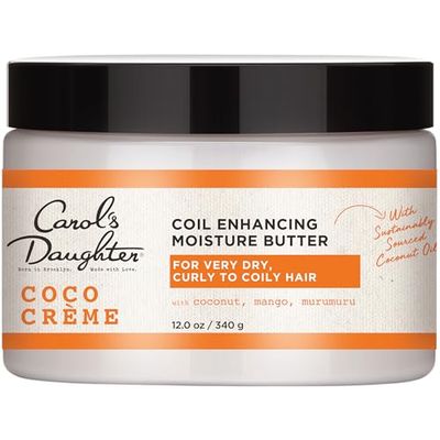 Carol&#39;s Daughter Coco Creme Coil Enhancing Moisture Butter, with Coconut Oil and Mango Butter, for Very Dry Curly Hair, Paraben and Silicone Free, 12 oz