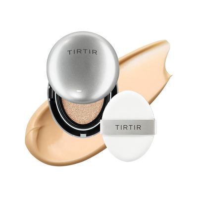 Mini Size TIRTIR Aura Glow Silver Cushion | Korean Cushion Foundation, (#23N Sand, 0.15 Fl Oz)