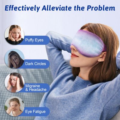 Cooling Eye Mask for Puffy Eyes - FSA HSA Eligible, Cold Eye Masks for Puffiness, Weighted Gel Eye Mask for Sleep, Reusable Ice Eye Mask for Dark Circles Migraines and Headache (Purple)