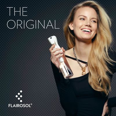 FLAIROSOL - The Original, Spray Bottle for Hair, Plants &amp; More, Continuous Mister, Ultra Fine Water Mist, 10.1oz300ml, Clear Bottle - Black Print